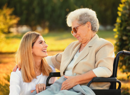 woman smilling and senior sitting