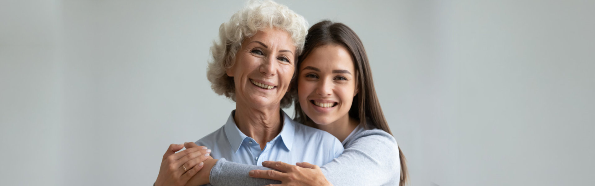 woman and senior smilling